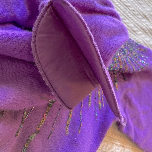 Vintage Lambswool Angora Starburst Beaded Sweater - Picture 10 of 10